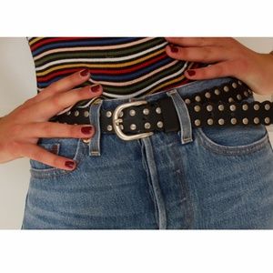 Black and Silver Stud Belt // Brandy Melville